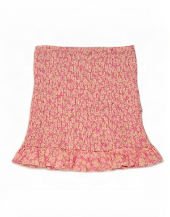 Gonna mini con volant da donna Zara piccola W26 rosa floreale