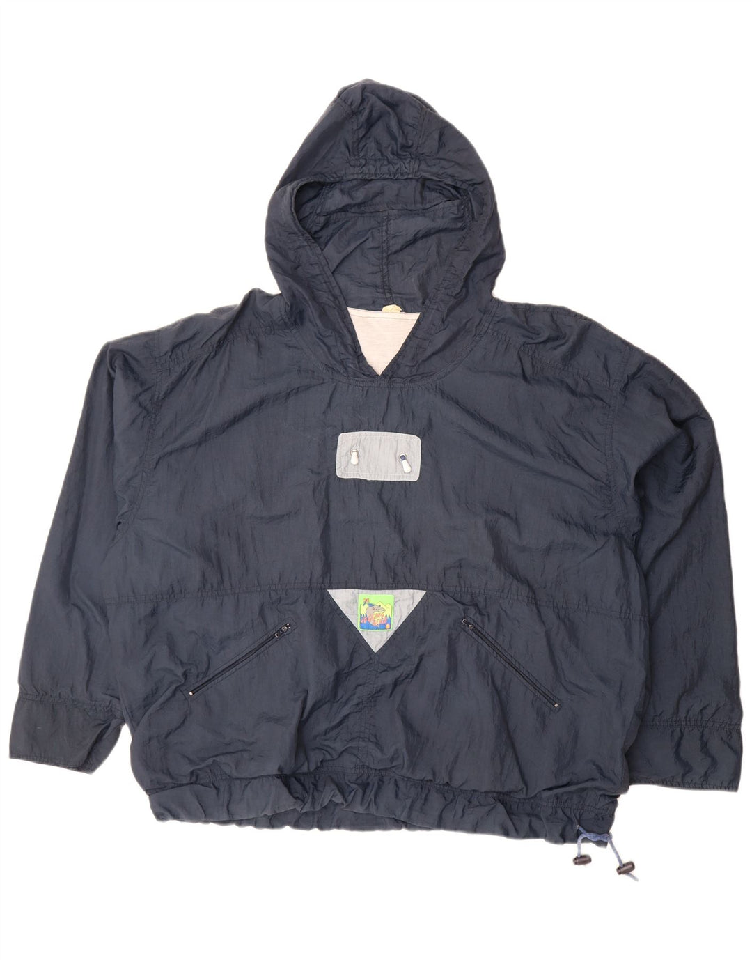 Vintage Mens Loose Fit Hooded Full Tracksuit Medium Navy Blue