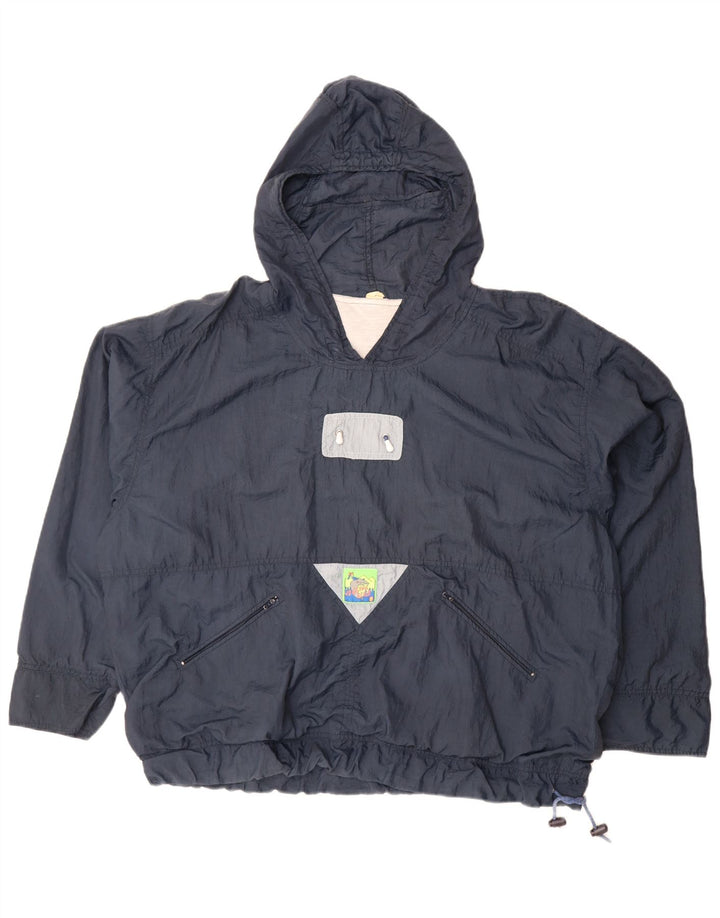 Vintage Mens Loose Fit Hooded Full Tracksuit Medium Navy Blue