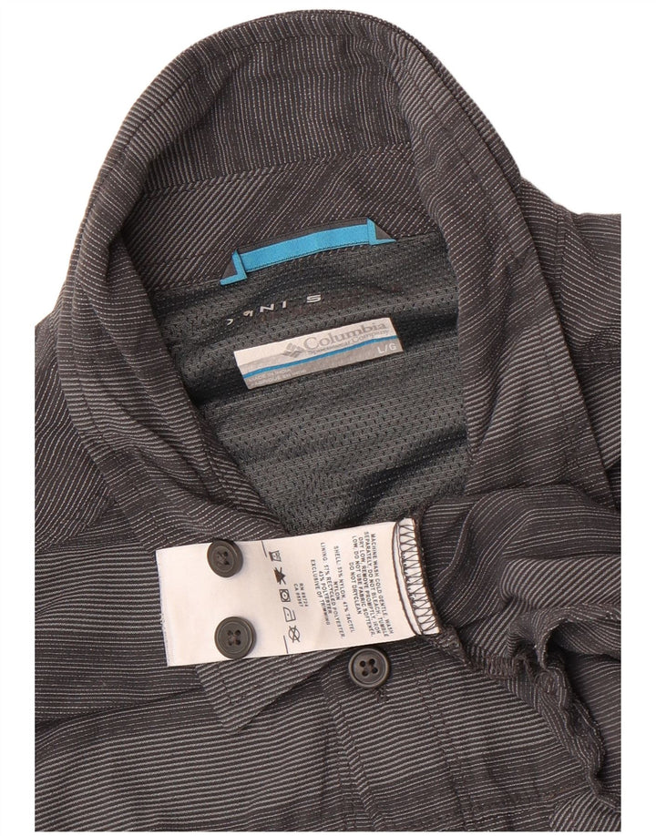 Camicia da uomo Columbia in nylon a righe grandi grigie