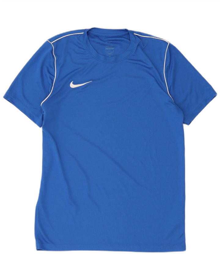 Nike Herre Dri Fit Slim Fit T-Shirt Top Stor Blå Polyester