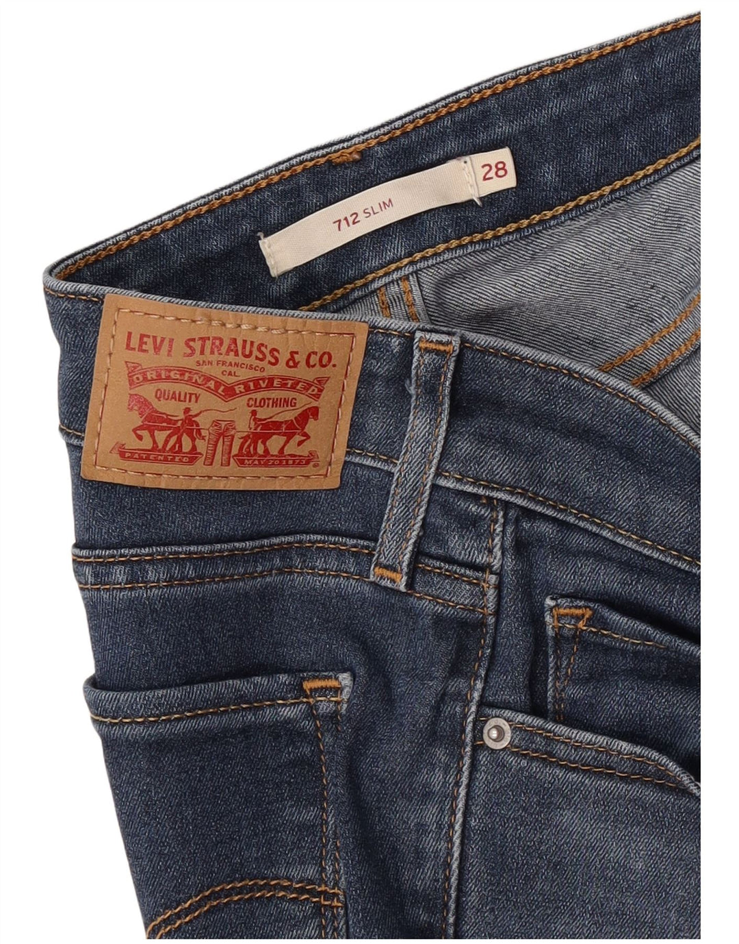 Levi's Dame 712 Slim Jeans W28 L32 Blå