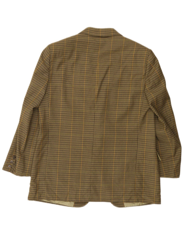 Vintage Mens 2 Button Blazer Jacket UK 38 Medium Khaki Check