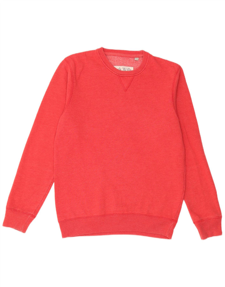 JACK WILLS Mens Graphic Sweatshirt Jumper Medium Red Cotton