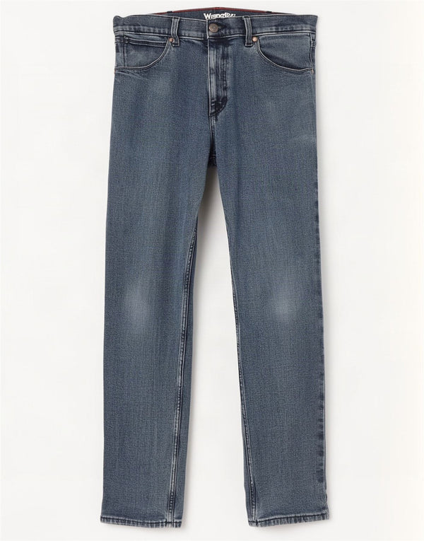 Wrangler Masculino Regular Slim Jeans W32 L32 Azul Algodão