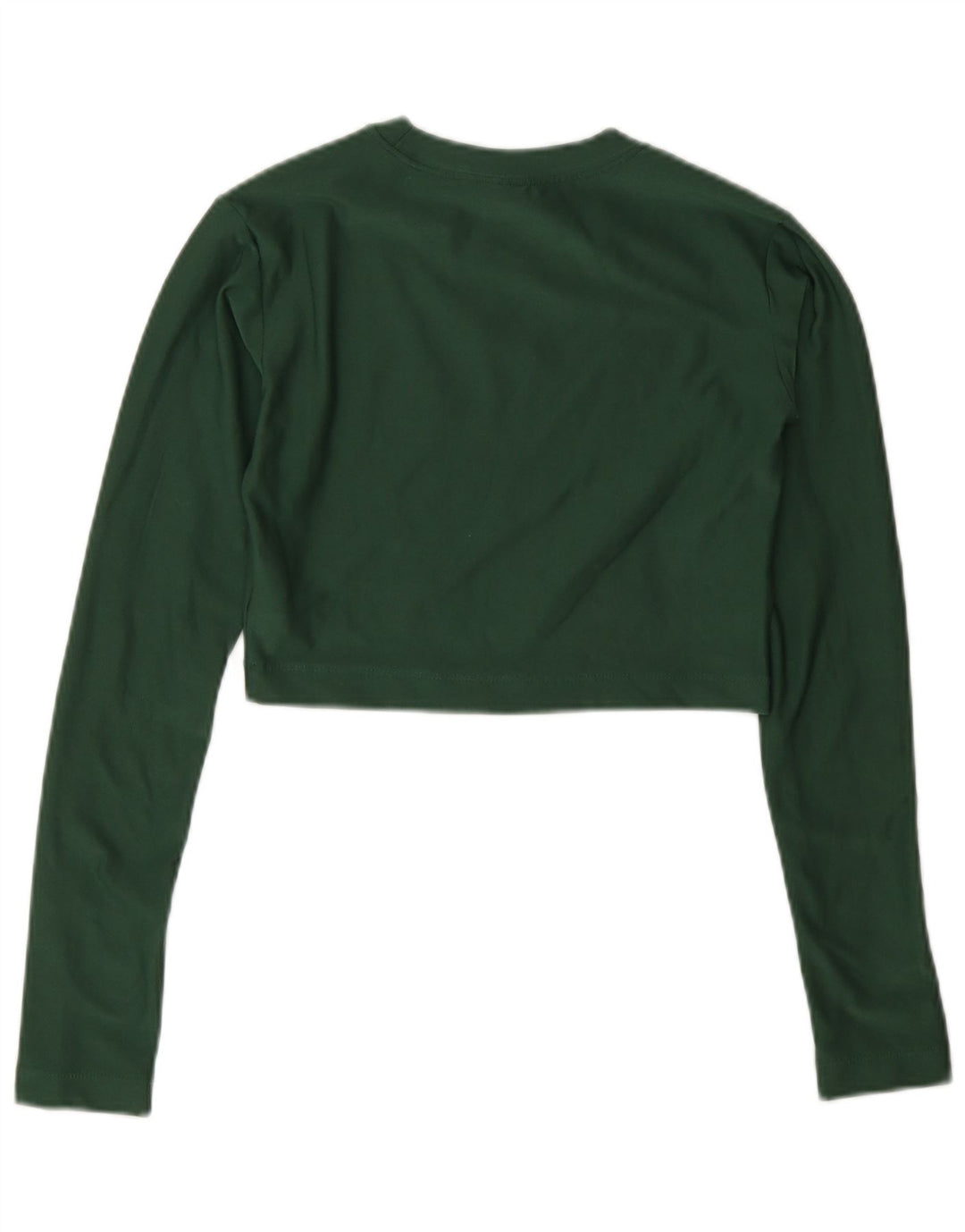 Nike Girls Crop Top Long Sleeve 12-13 Years Large Green Polyester