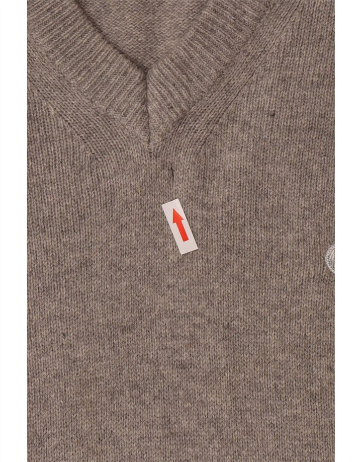 Maglione da uomo con scollo a V Murphy & Nye, grande lana grigia