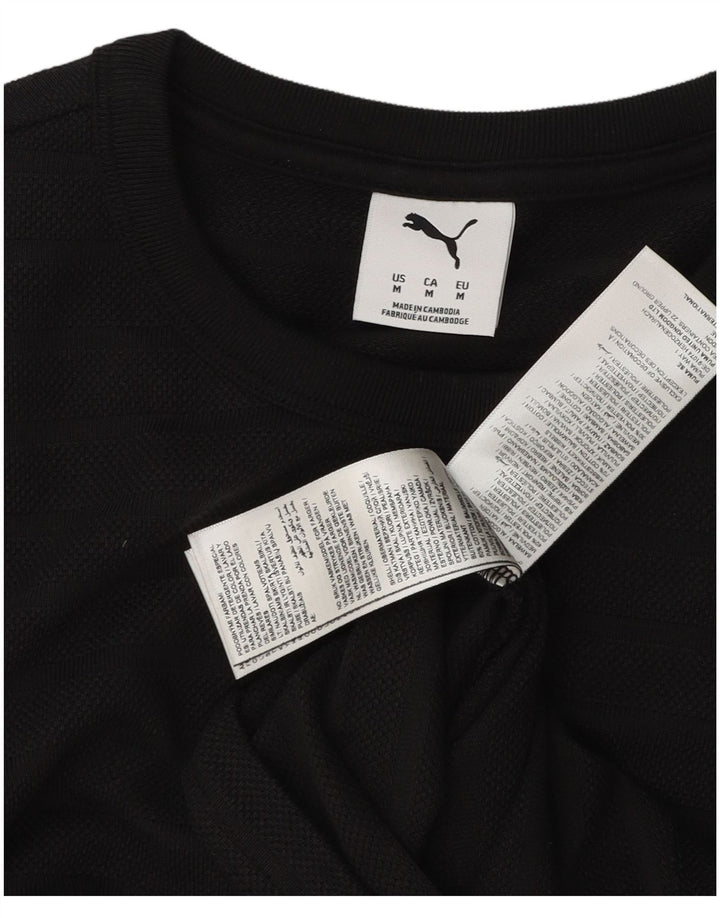 PUMA Mens T-Shirt Top Medium Black Cotton