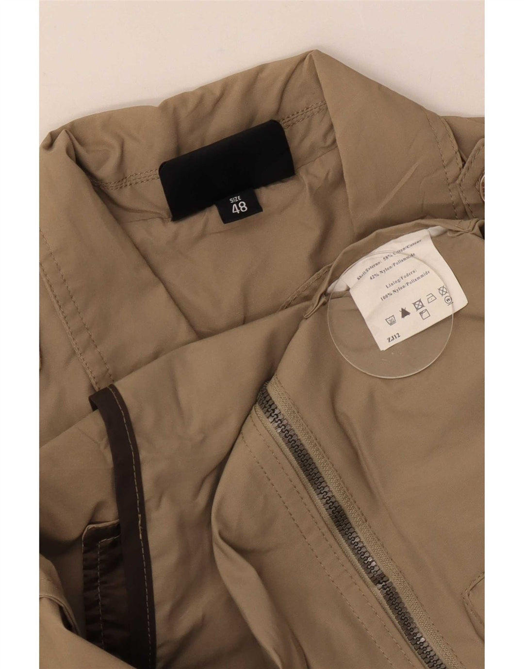 Canadiens Mens Military Jacket IT 48 Medium Khaki Cotton