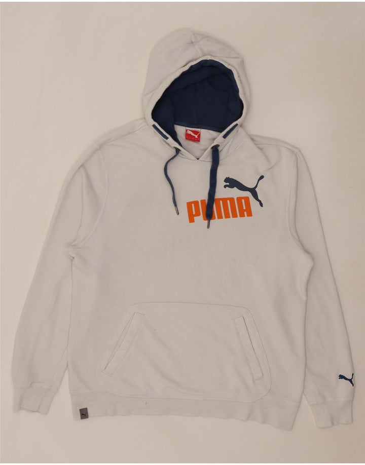PUMA Mens Graphic Hoodie Jumper XL White