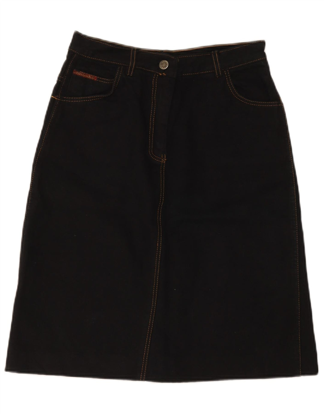 Vintage Womens Denim Skirt IT 42 Medium W28  Black Cotton