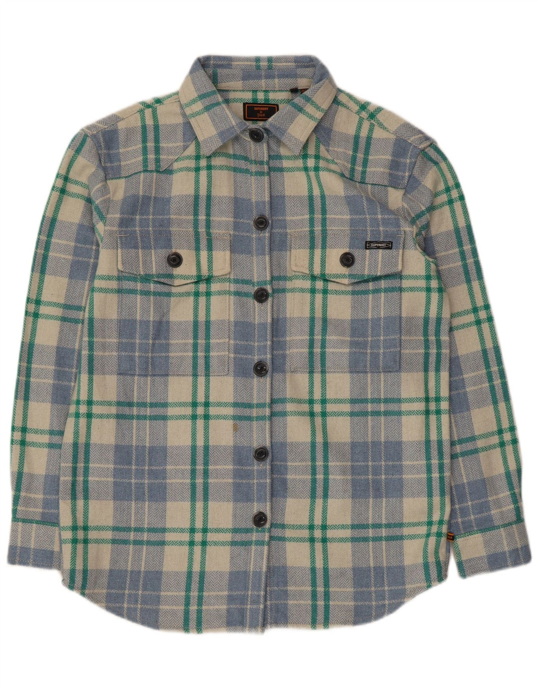 Damska koszula flanelowa oversize Superdry UK 10 w małą wielobarwną kratkę
