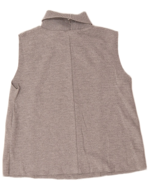 Zara Womens Vest Tank Top UK 16 Large Grey Cotton