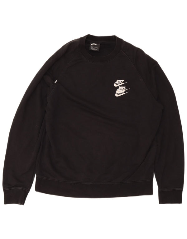 Nike Mens Graphic Sweatshirt Jumper Large Black Cotton