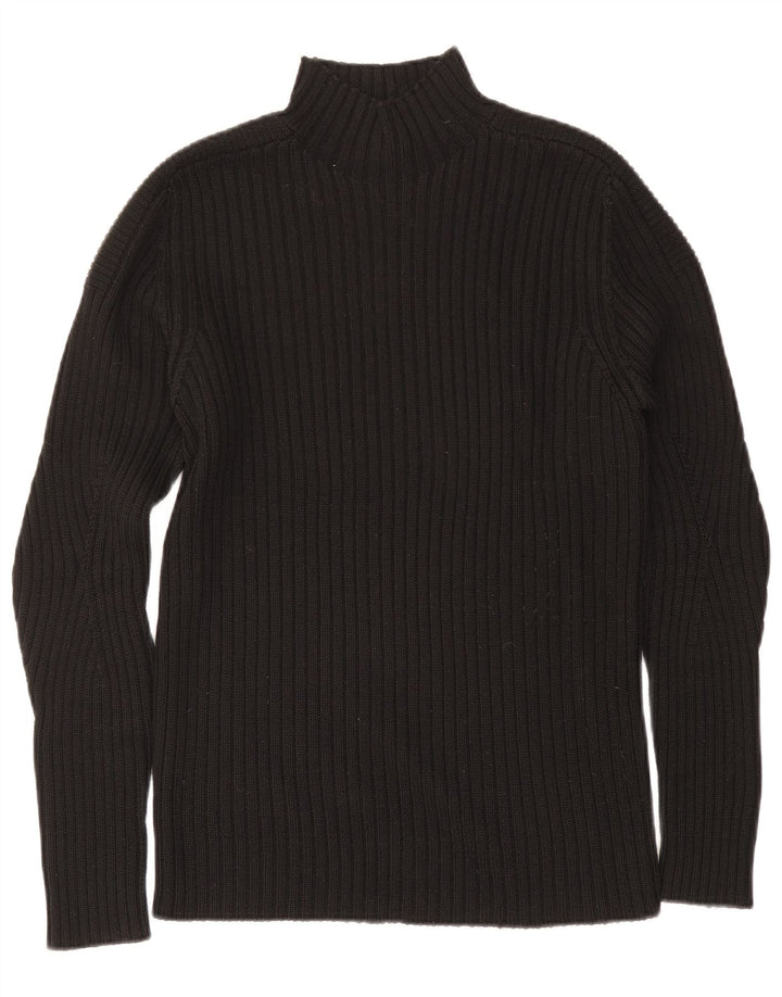 Hugo Boss Maglione da uomo con collo alto e maglione grande in lana nera