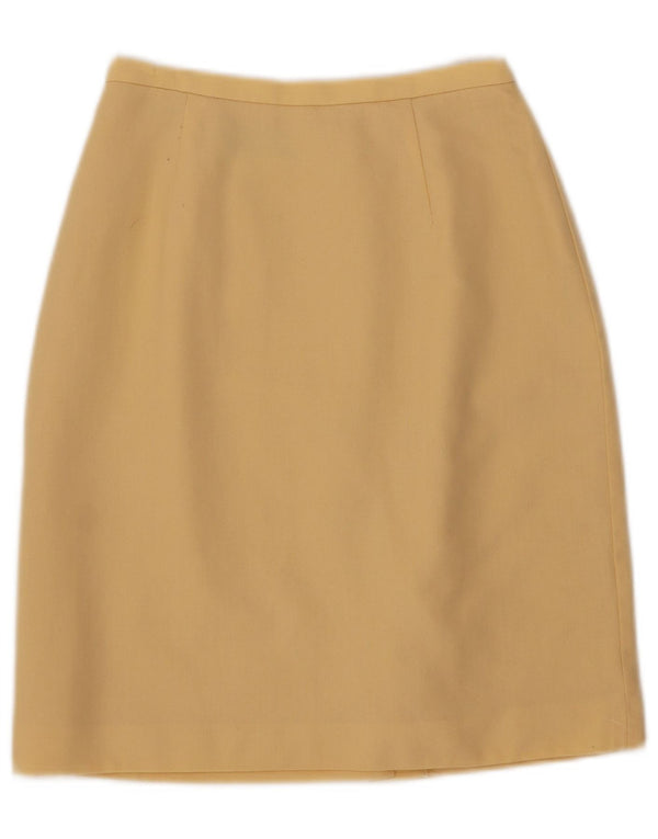 Laura Ashley Jupe crayon taille haute pour femme UK 10 Small W24 Laine jaune