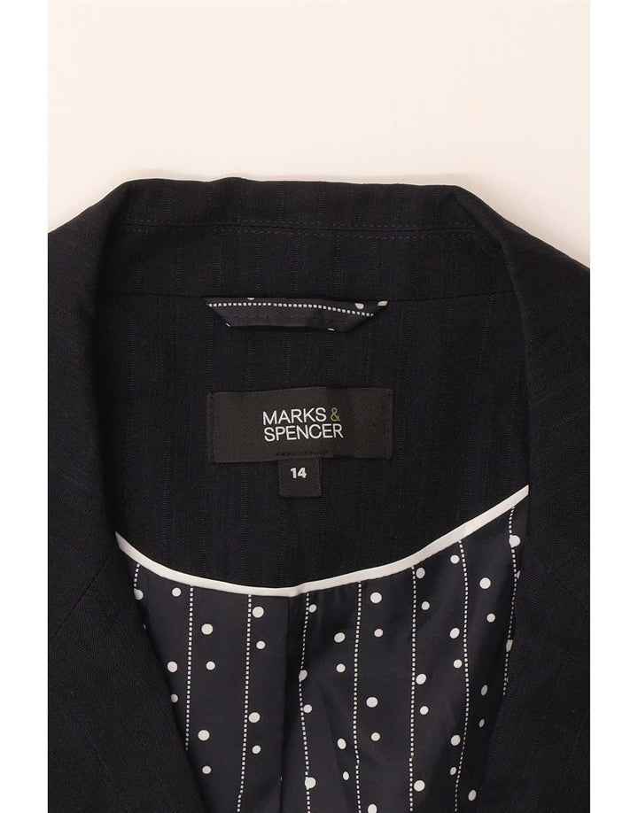 Marks & Spencer Dame 1-knaps blazerjakke UK 14 Medium Navy Blue
