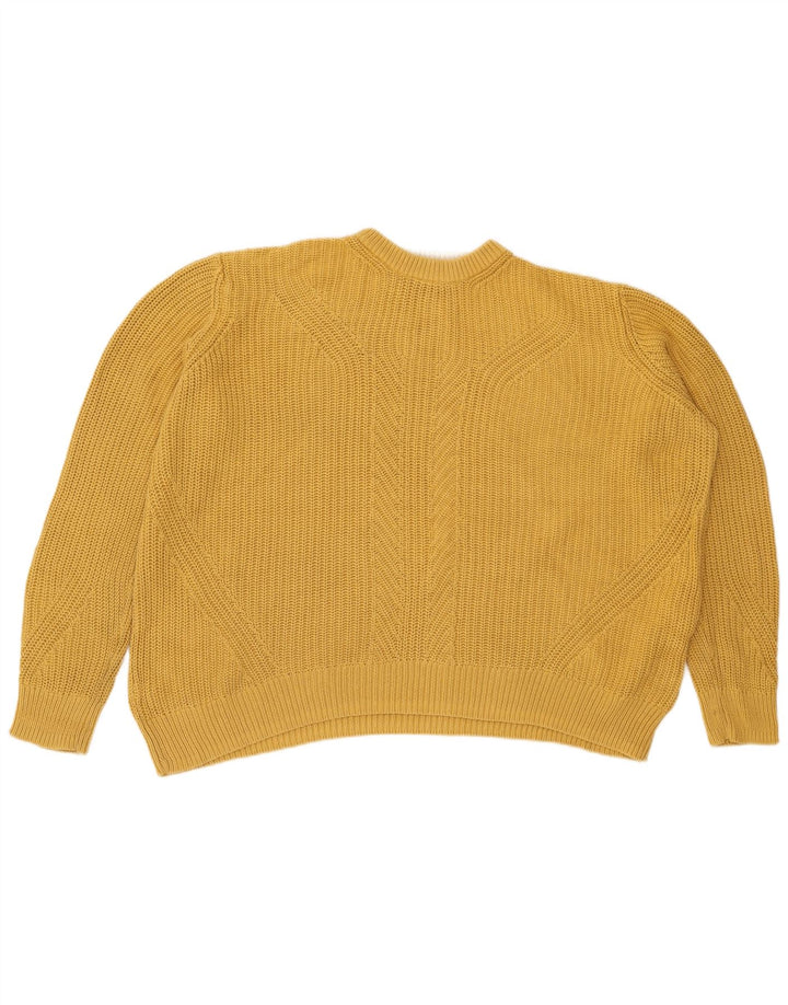 Marks & Spencer Womens Crew Neck Jumper Sweater UK 16 Large Yellow