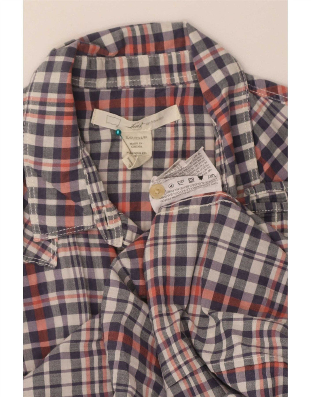 Levi's Womens Short Sleeve Shirt UK 10 Small Multicoloured Check Cotton