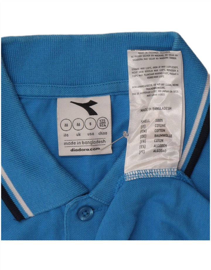 Diadora Polo Homme Bleu Moyen Coton