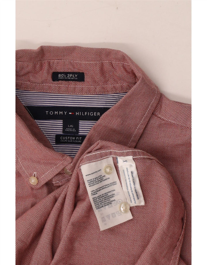 Tommy Hilfiger Chemise sur mesure pour homme en coton à carreaux rouges