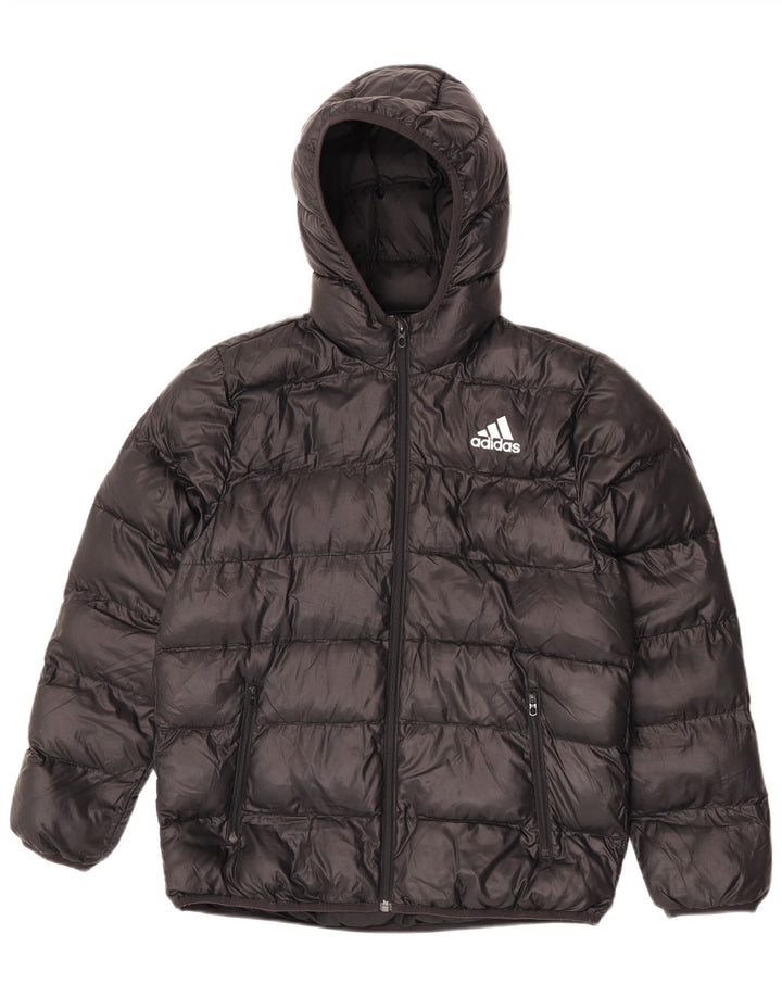 Giacca imbottita con cappuccio Adidas da ragazzo 13-14 anni in poliestere nero