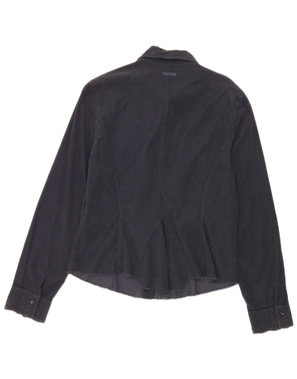 Marlboro Classics Damen Cordhemd UK 16 Large Marineblau Baumwolle
