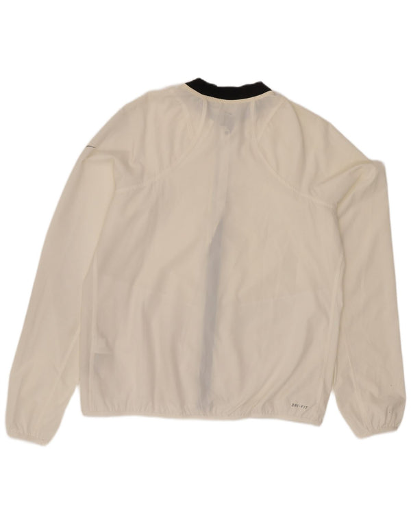 Nike Femme Dri Fit Survêtement Top Veste UK 16 Large Blanc Colorblock
