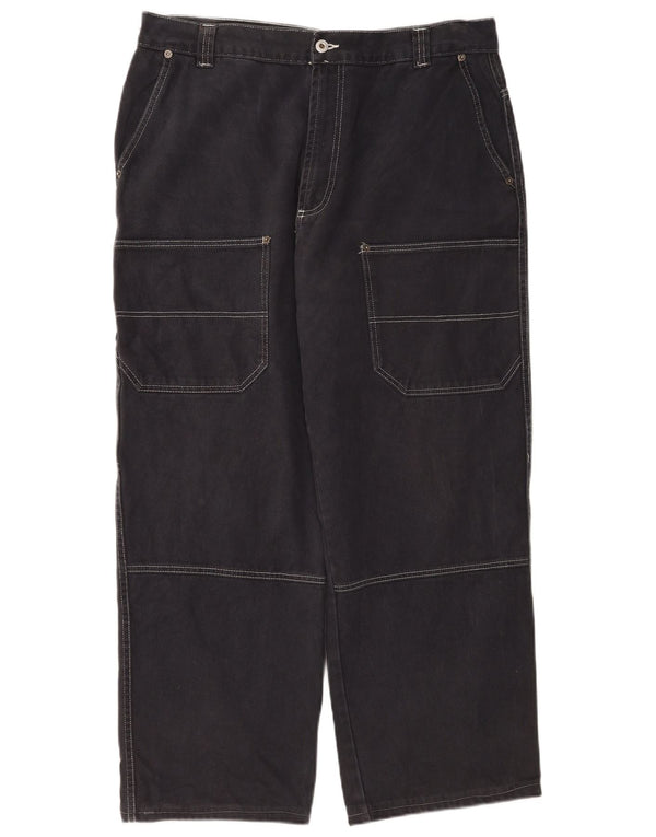 Pantaloni cargo dritti da uomo WPM IT 52 XL W38 L30 cotone blu navy