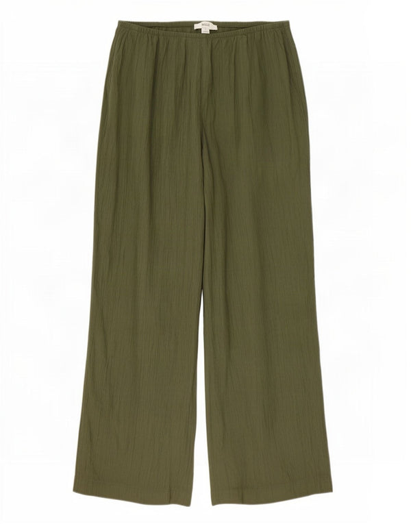 Marks & Spencer Damen-Freizeithose mit weitem Bein, UK 16, Größe L W36 L27, Khaki