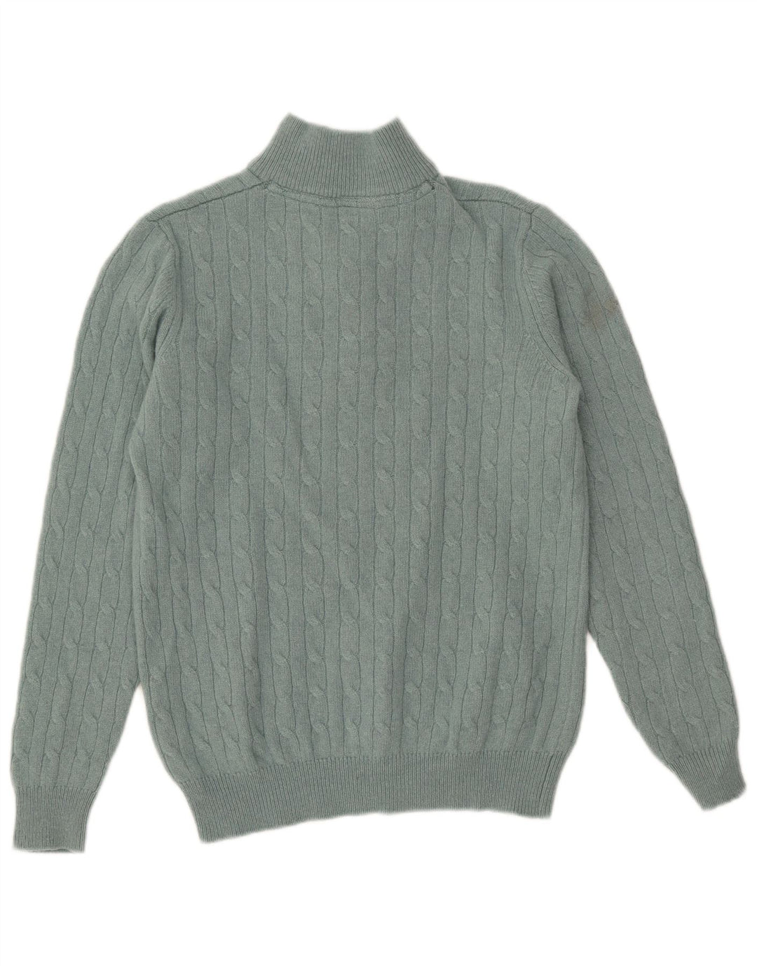 Crew Clothing Mens Zip Neck Jumper Sweater Small Green Wool
