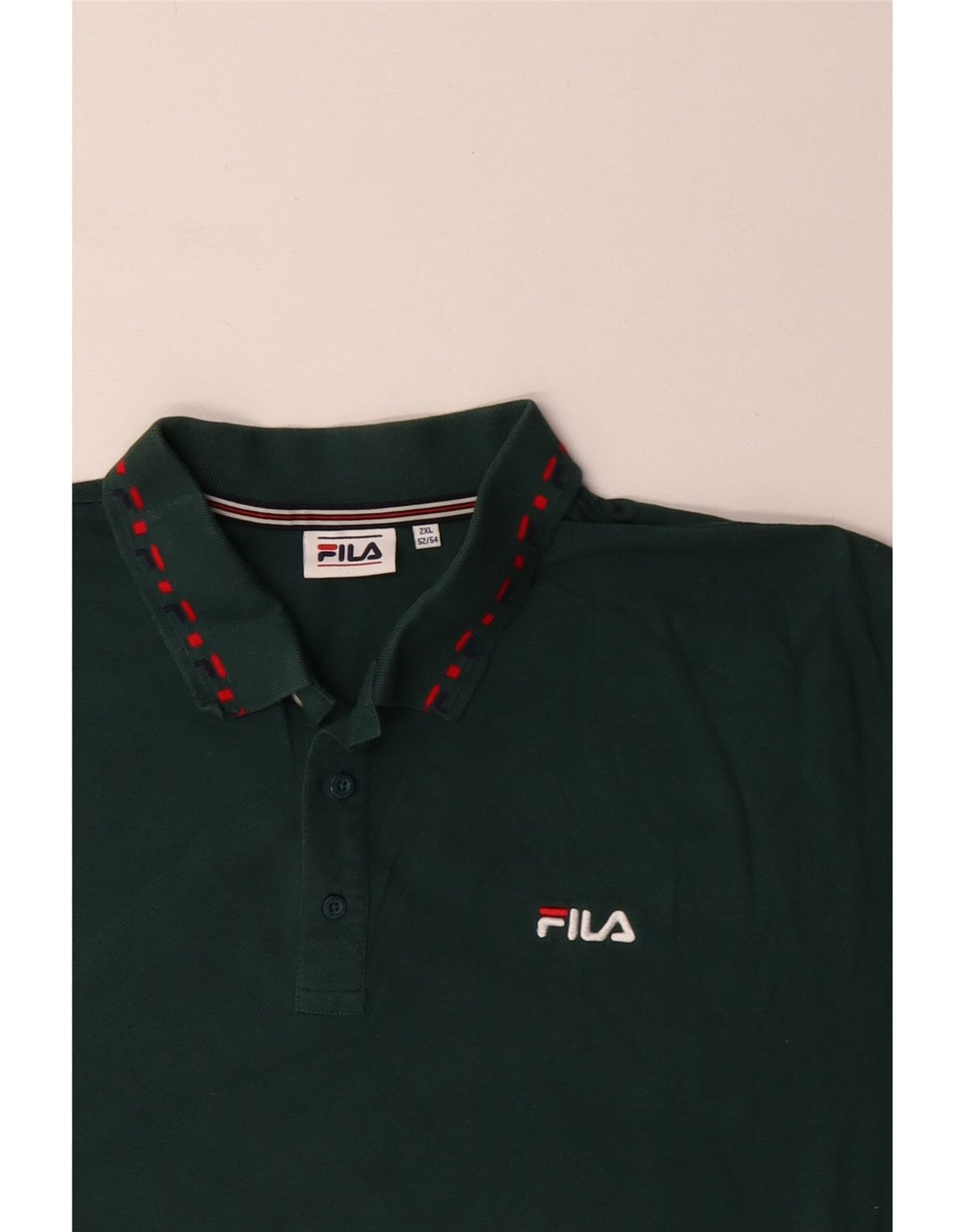 Fila Mens Polo Shirt 2XL Green Cotton