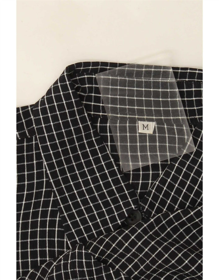 Camisa vintage para hombre a cuadros negros medianos