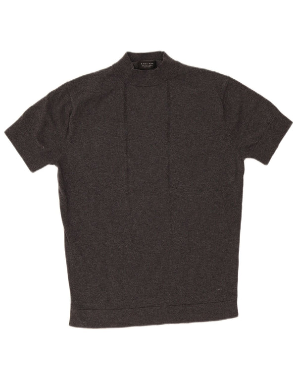Zara Herre T-Shirt Top Stor Grå