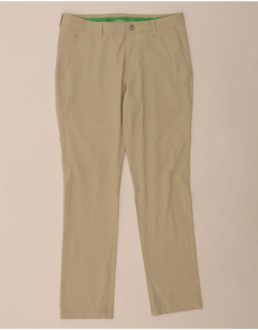 BONOBOS Mens Golf Slim Chino Trousers W33 L32 Green Polyester Vintage BONOBOS and Second-Hand BONOBOS from Messina Hembry 