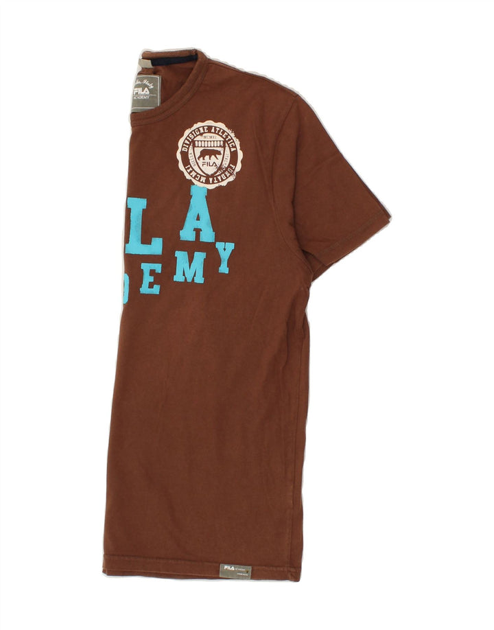 FILA Mens Graphic T-Shirt Top XS Brown Vintage Fila and Second-Hand Fila from Messina Hembry 