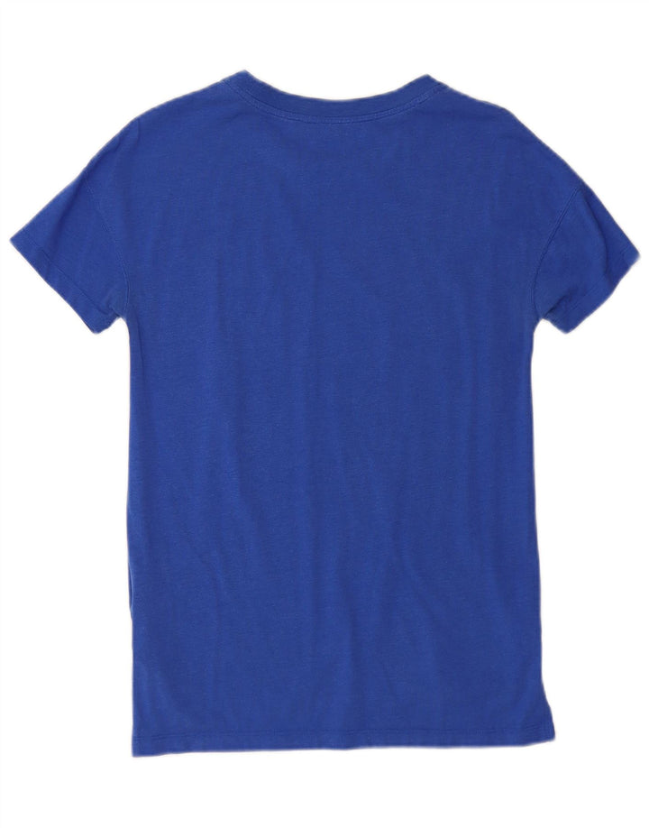 NIKE Grafisk T-Shirt Top XS Blå Modal