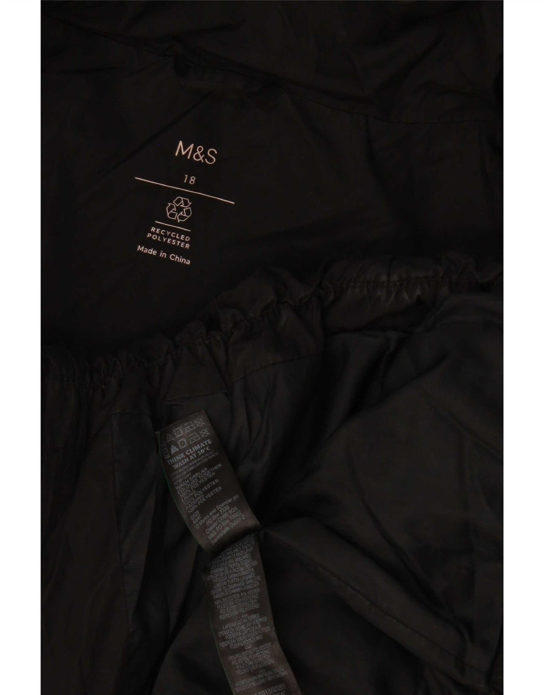 Marks & Spencer polstret jakke til kvinder UK 18 XL sort polyester