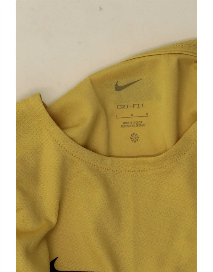 Nike Mens Dri Fit T-Shirt Top Large Yellow