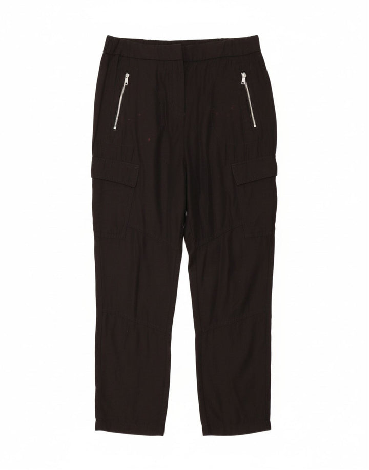 DKNY Womens Tapered Cargo Trousers US 6 Medium W30 L28 Black Rayon Vintage Dkny and Second-Hand Dkny from Messina Hembry 