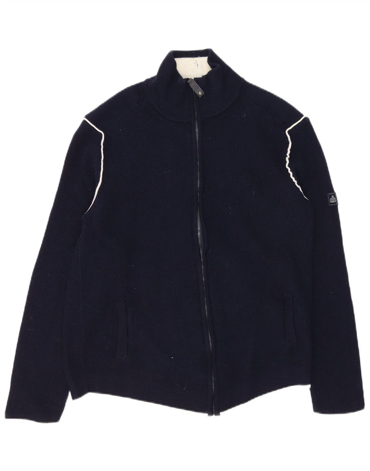 Armata Di Mare Mens Cardigan Sweater IT 52 Large Navy Blue Wool