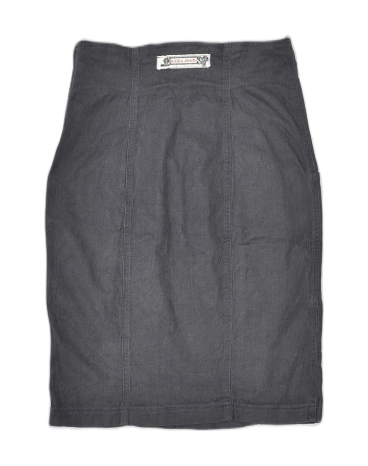 KRIZIA JEANS Womens Denim Pencil Skirt UK 14 Large W30 Grey Viscose | Vintage | Thrift | Second-Hand | Used Clothing | Messina Hembry 