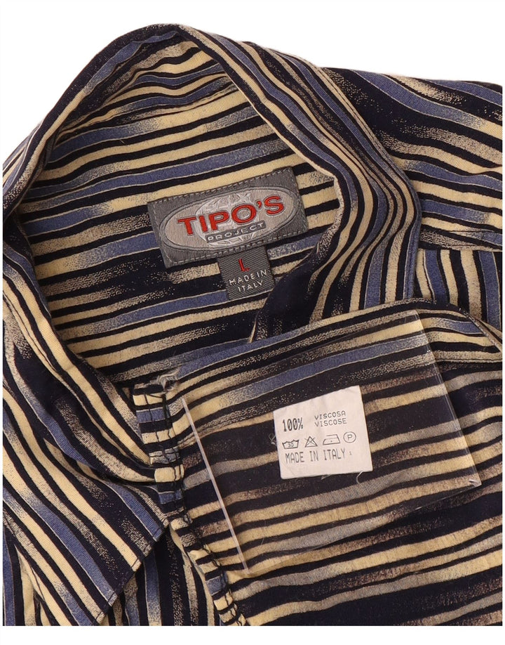 Tipo' S Mens Short Sleeve Shirt Large Multicoloured Striped Viscose