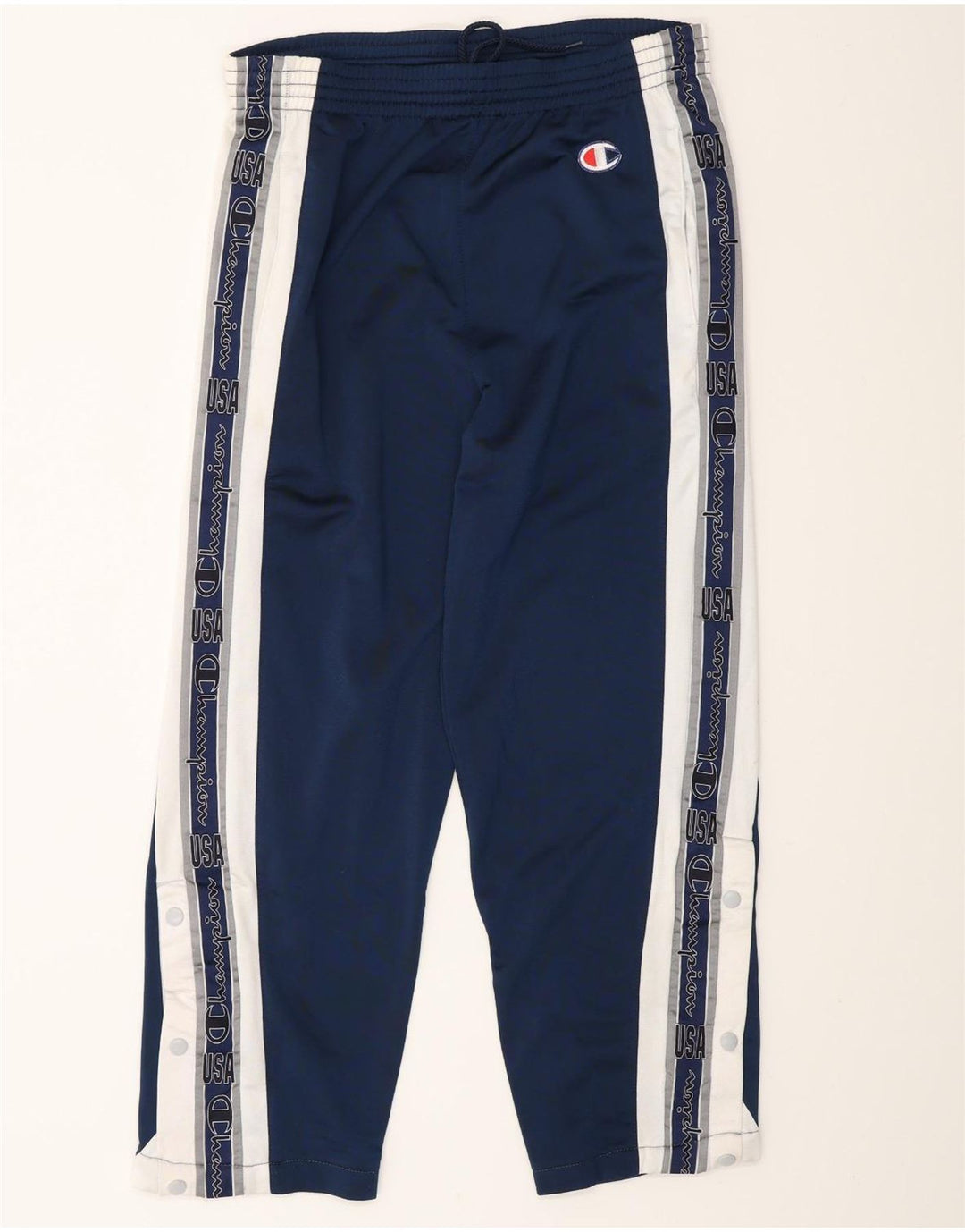 Champion Mens Graphic Tracksuit Trousers Small Navy Blue Colourblock