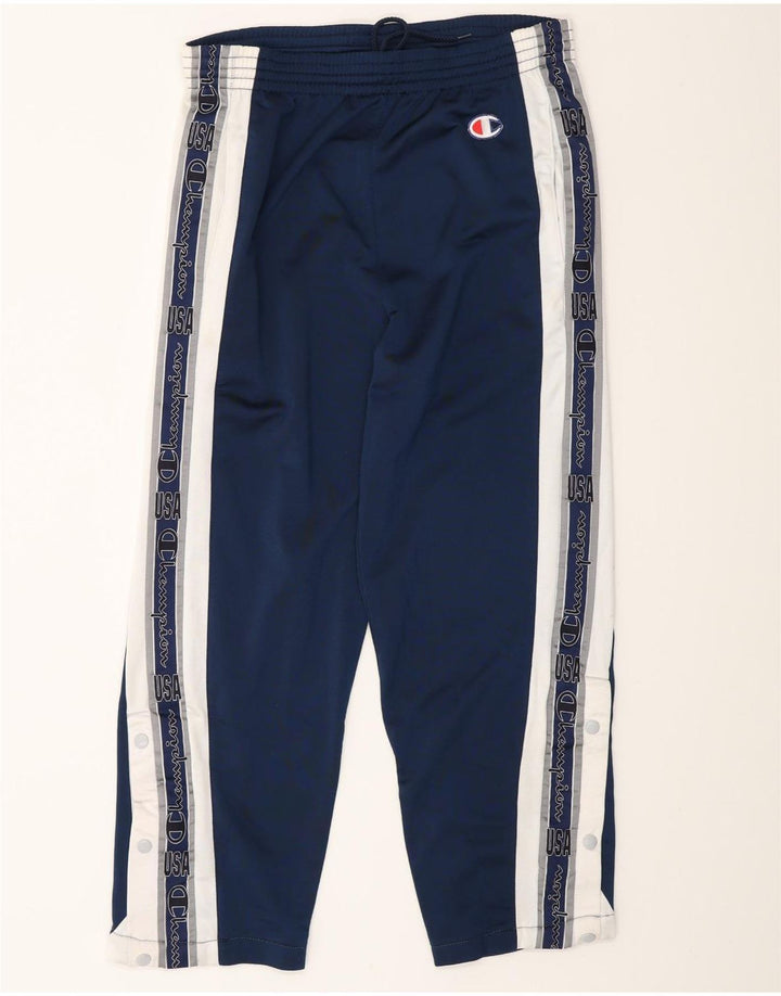 Champion Mens Graphic Tracksuit Trousers Small Navy Blue Colourblock