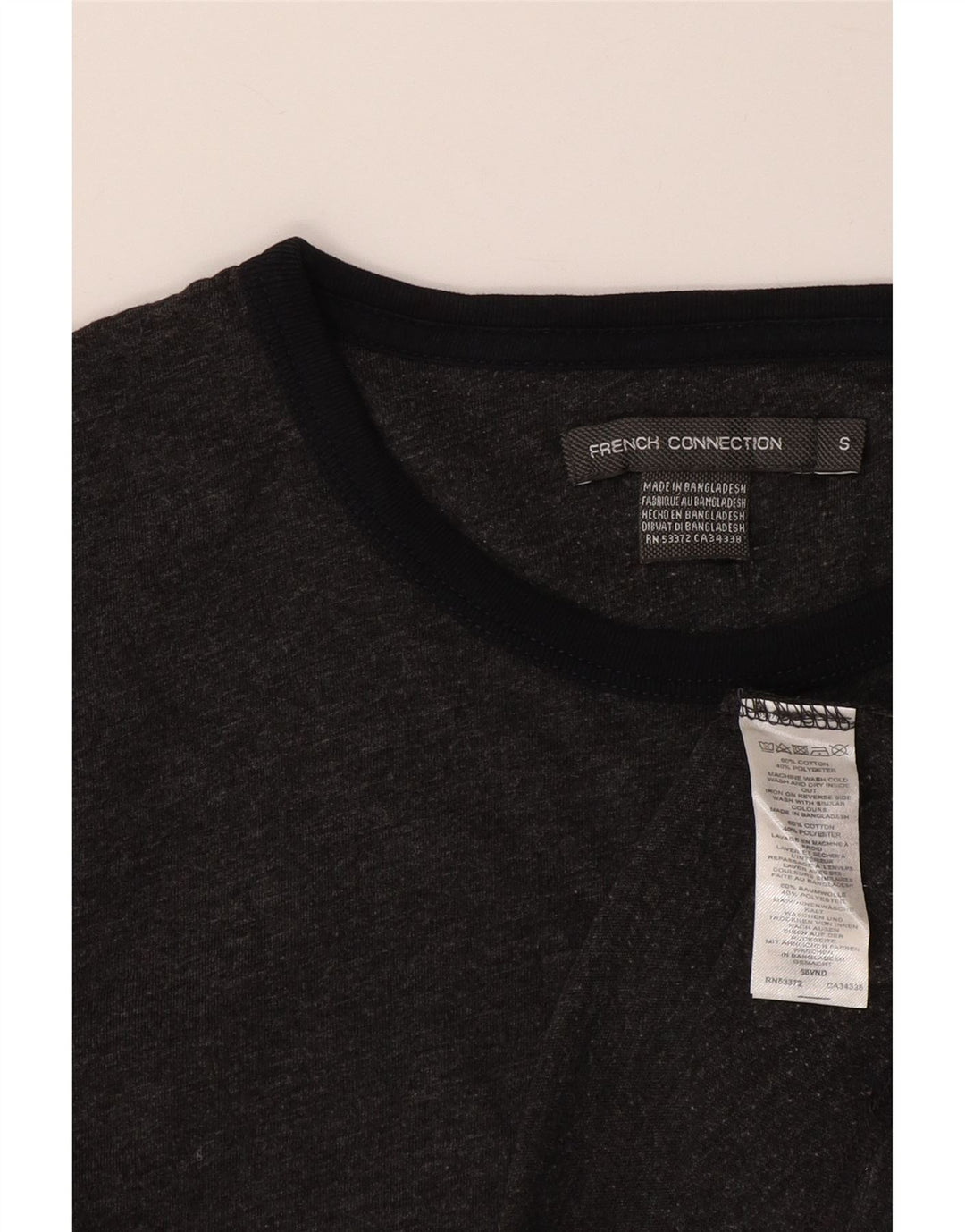 French Connection Mens T-Shirt Top Small Grey Cotton