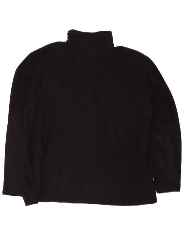 Mountain Warehouse Mens Zip Neck Fleece Jumper 2XL Black Polyester