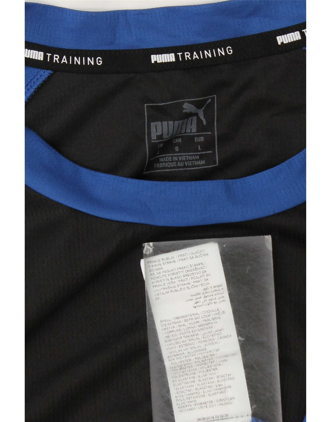 Camiseta masculina Puma grande azul colorblock poliéster