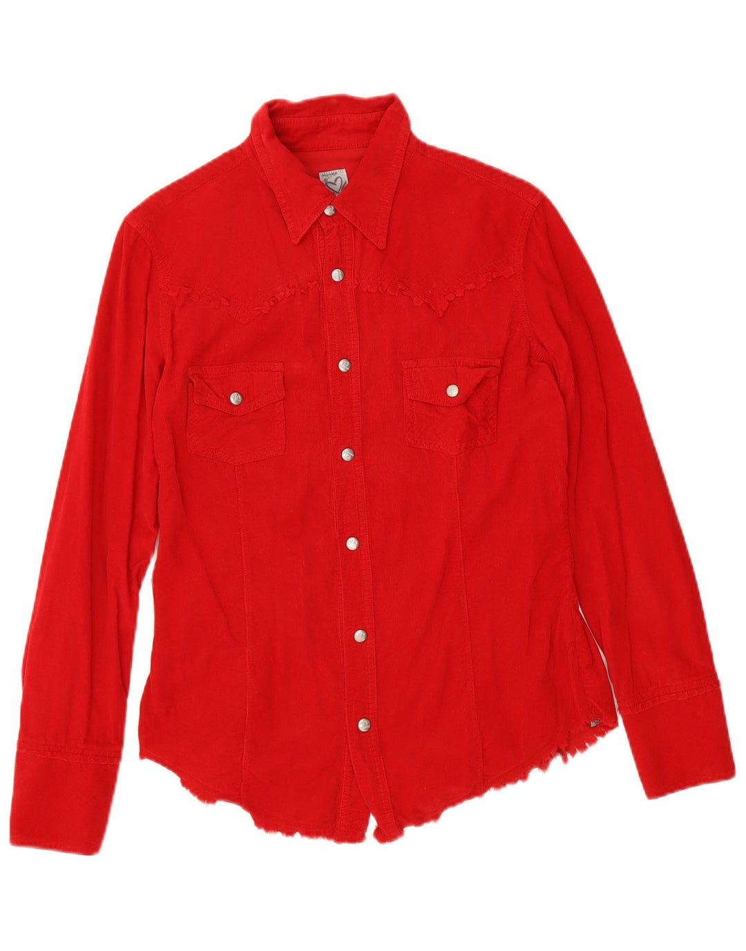 Phard Womens Corduroy Shirt UK 12 Medium Red Cotton