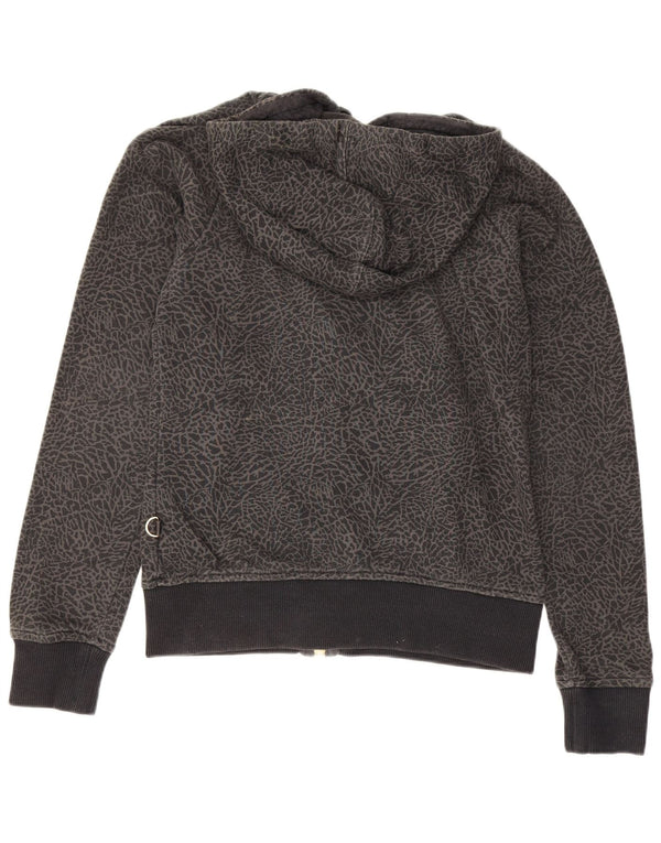 Nike Damen-Kapuzenpullover mit Reißverschluss, UK 10, klein, grau, Baumwolle mit Tiermuster
